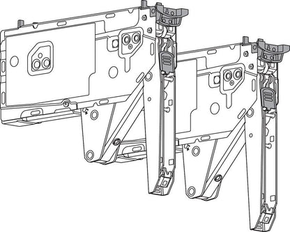 Blum AVENTOS HK top Lift Mechanism Set. Power Factor: 420 - 1610. Fixing Method: Chipboard Screws with Built in Positioning Template. *Compatible with SERVO-DRIVE* 22K2300