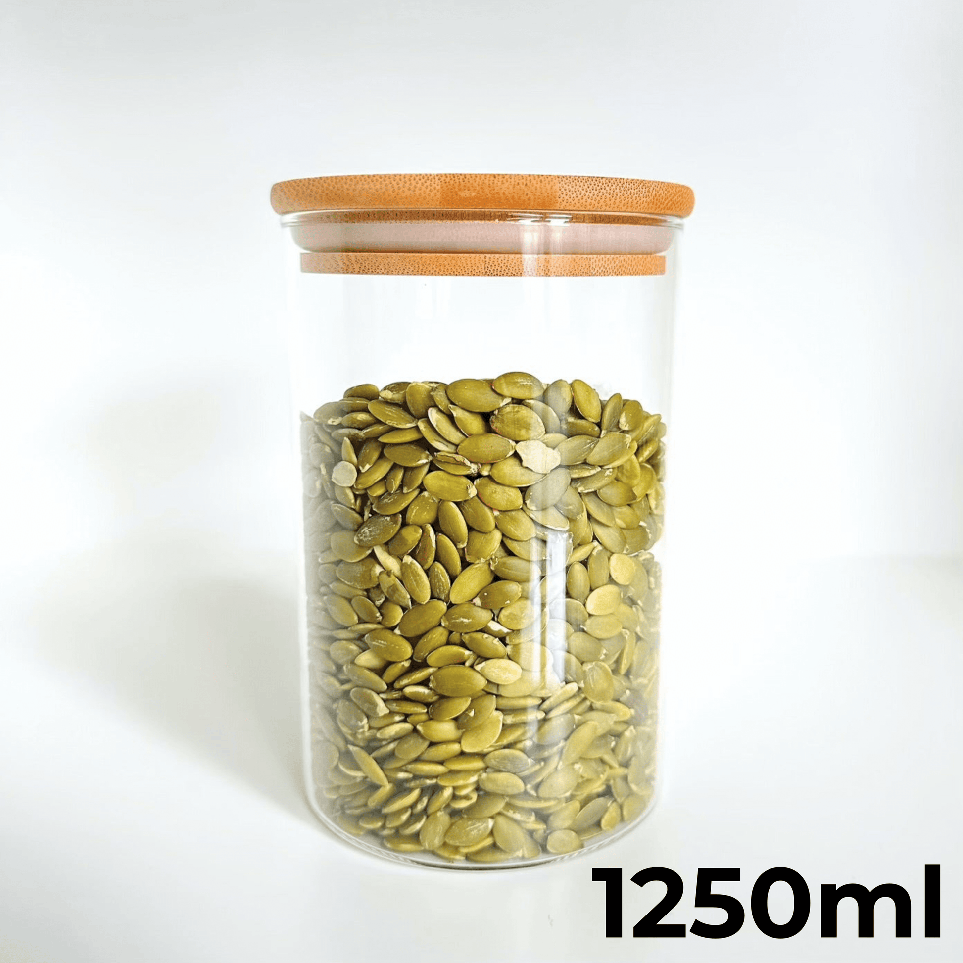Round Glass Bamboo Storage Jars – 8 Sizes-9