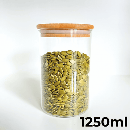 Round Glass Bamboo Storage Jars – 8 Sizes-9