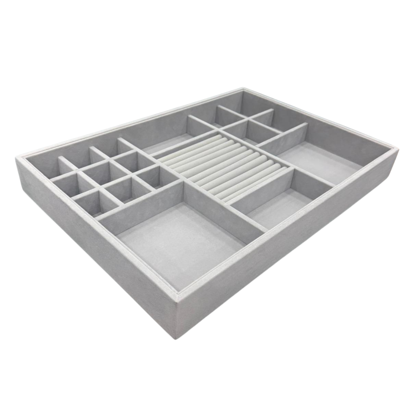 Jewellery and Accessory Tray - Grey Felt - 516mm x 366mm x 60mm