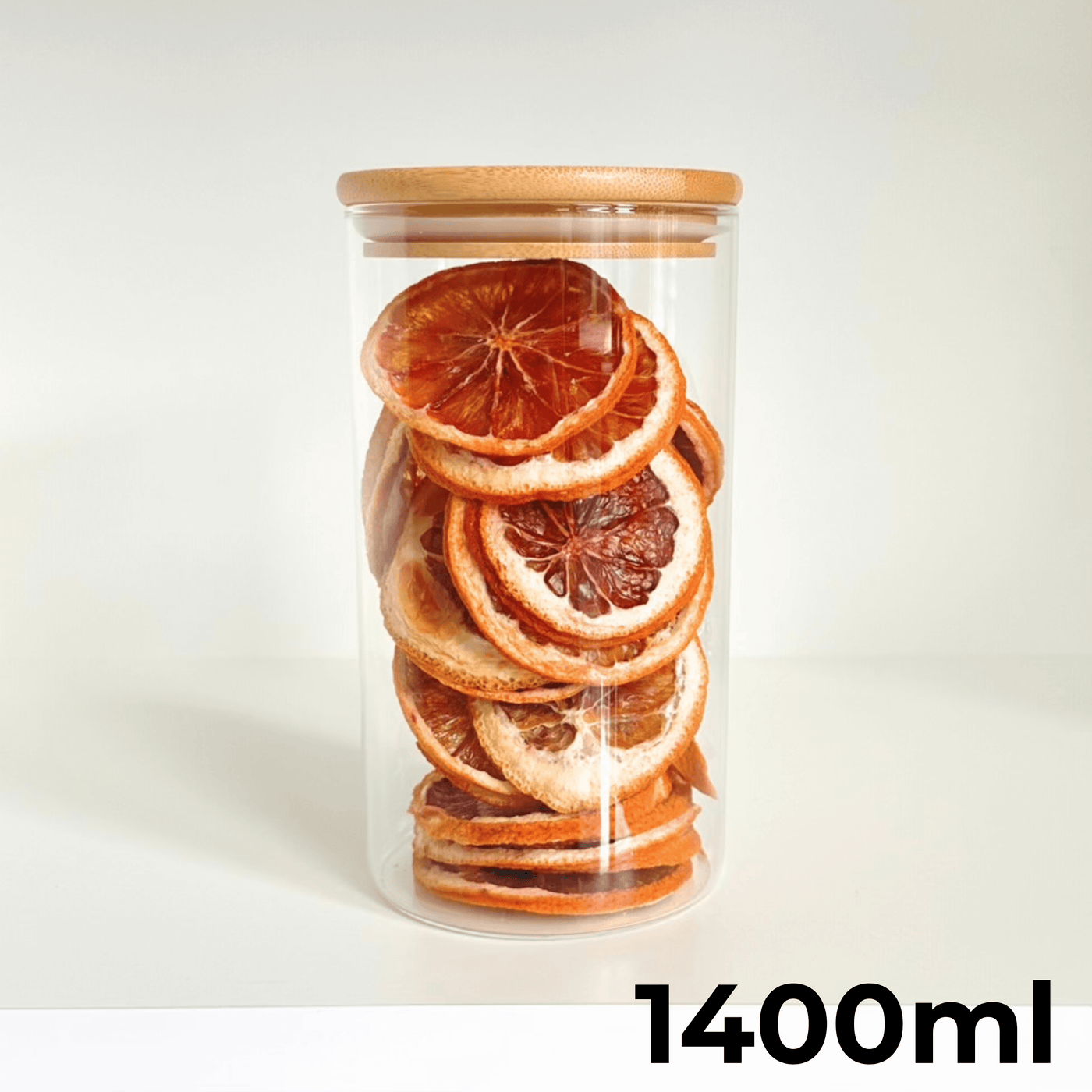 Round Glass Bamboo Storage Jars – 8 Sizes