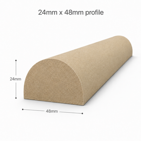 Half Round Timber Batten | 24mm x 48mm | Steccawood by Polytec