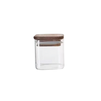 Square Acacia Spice Jars – 3 Sizes-1