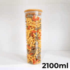 Round Glass Bamboo Storage Jars – 8 Sizes