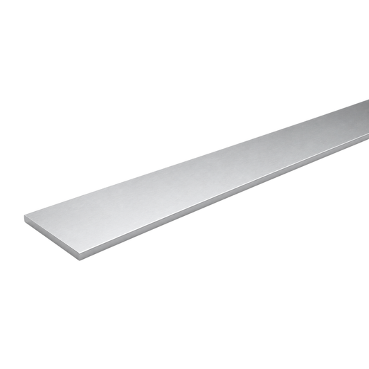 25mm matt silver flat bar aluminium profile 1.2mm thick 2400mm long for cabinets, wardrobes, furniture, mirrors and wall panel trims