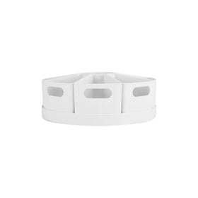 10-Piece Rotating Desk Organiser White