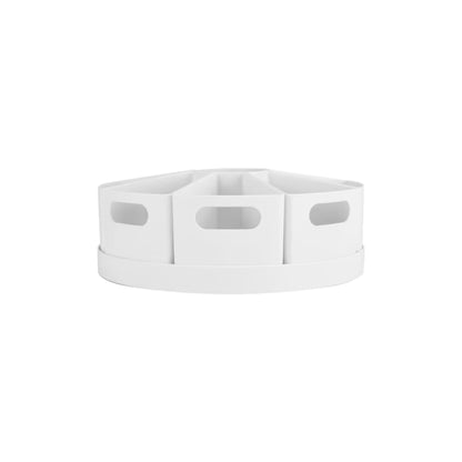 10-Piece Rotating Desk Organiser White-2