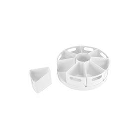 10-Piece Rotating Desk Organiser White
