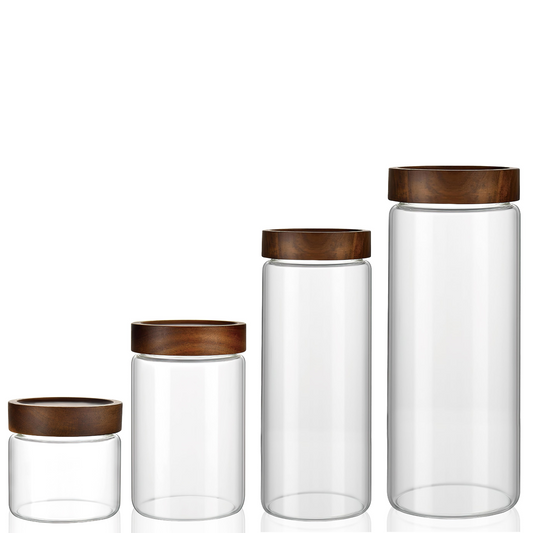 Acacia Screw On Glass Jar – 4 Sizes-0