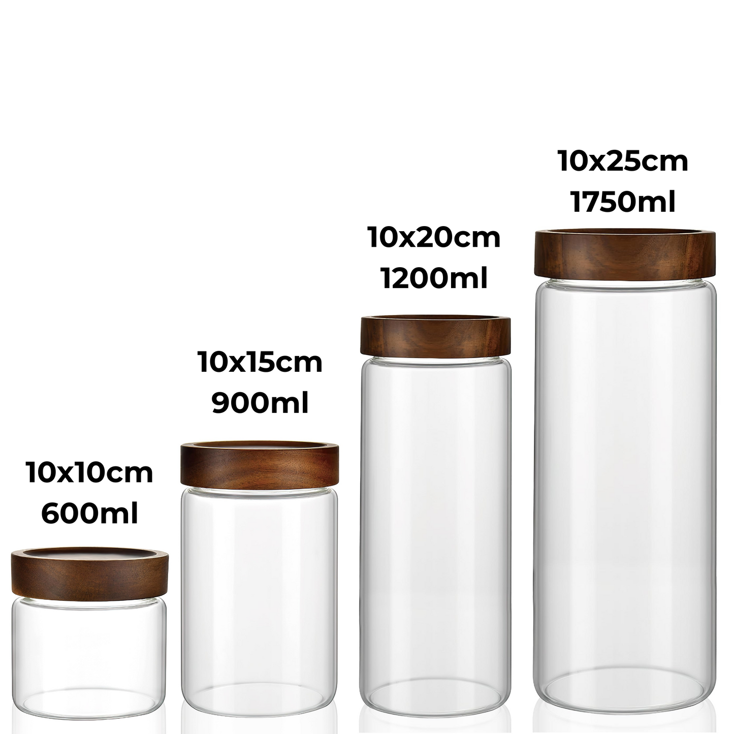 Acacia Screw On Glass Jar – 4 Sizes-1