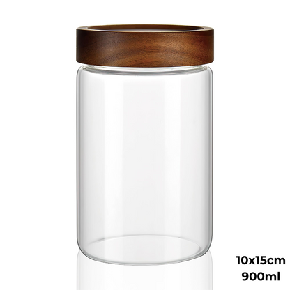 Acacia Screw On Glass Jar – 4 Sizes-3