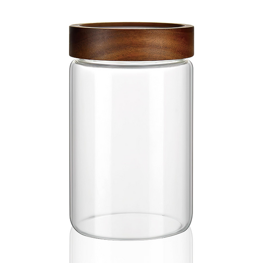 900ml Acacia Screw-On Glass Pantry Jar-0