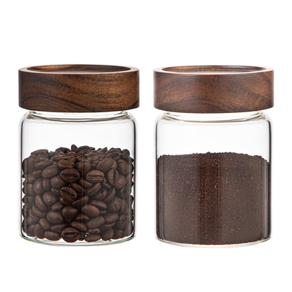 135ml Acacia Lid Glass Jar – Spice Pantry Storage-1