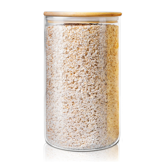 Large Glass Storage Jar with Bamboo Lid 6.4L - Kitchen Pantry Container-0