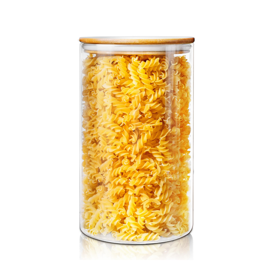 Large Glass Storage Jar with Bamboo Lid 4.8L - Kitchen Pantry Container-0