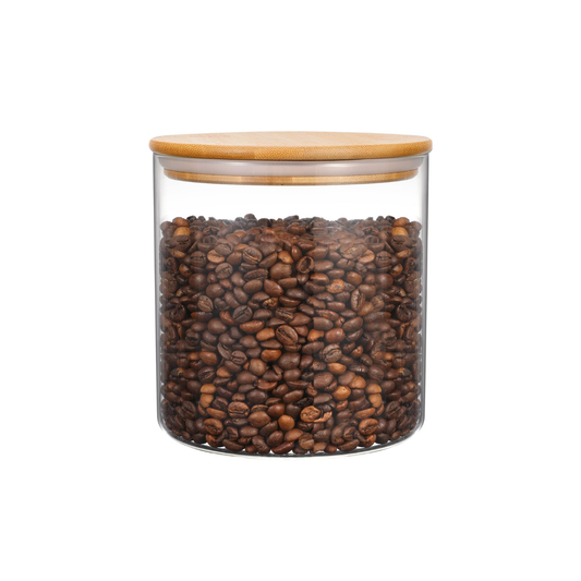 Large Glass Storage Jar with Bamboo Lid 1.6L - Kitchen Pantry Container-0