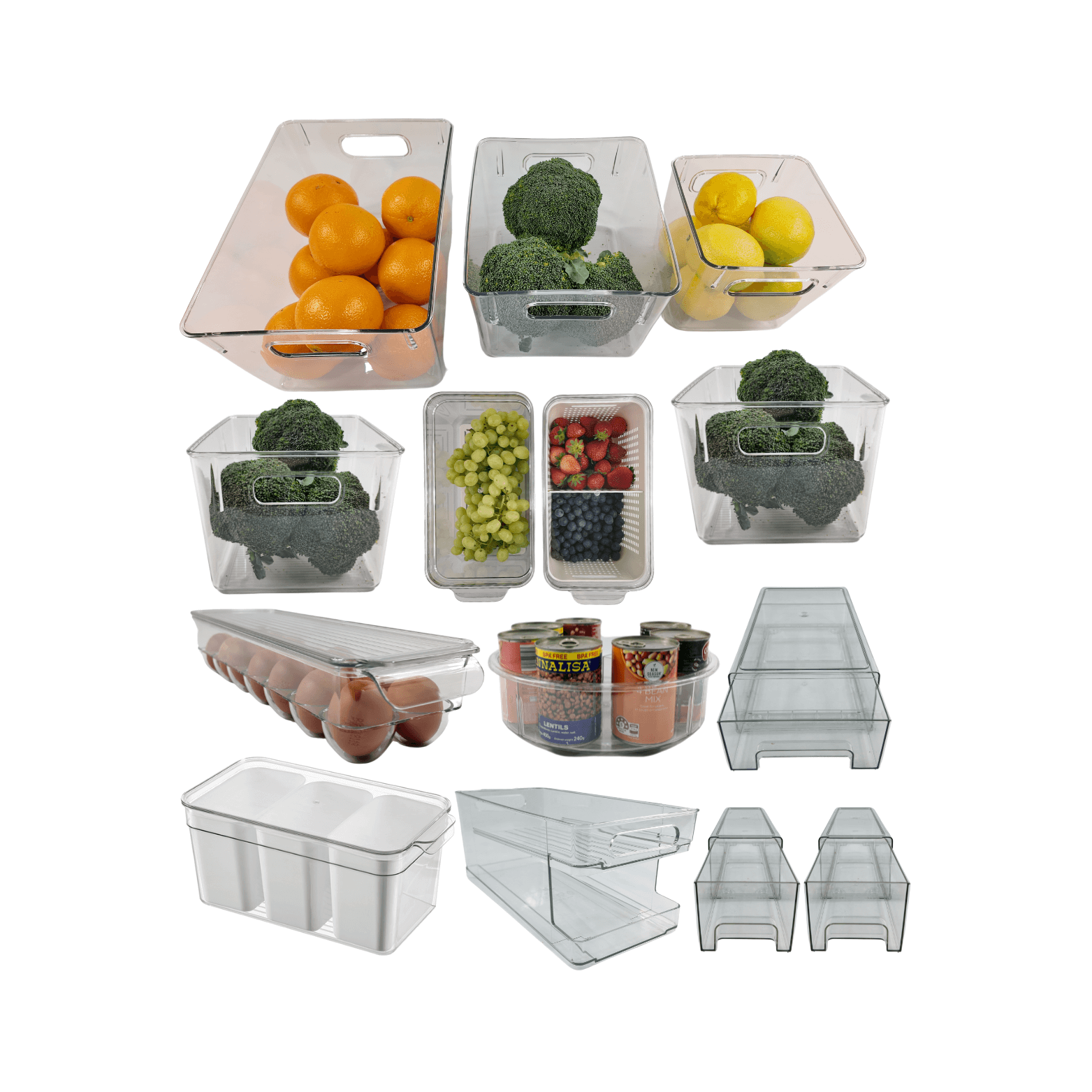 14-Piece Fridge Organisation Starter Pack – Imperial Glass and Timber