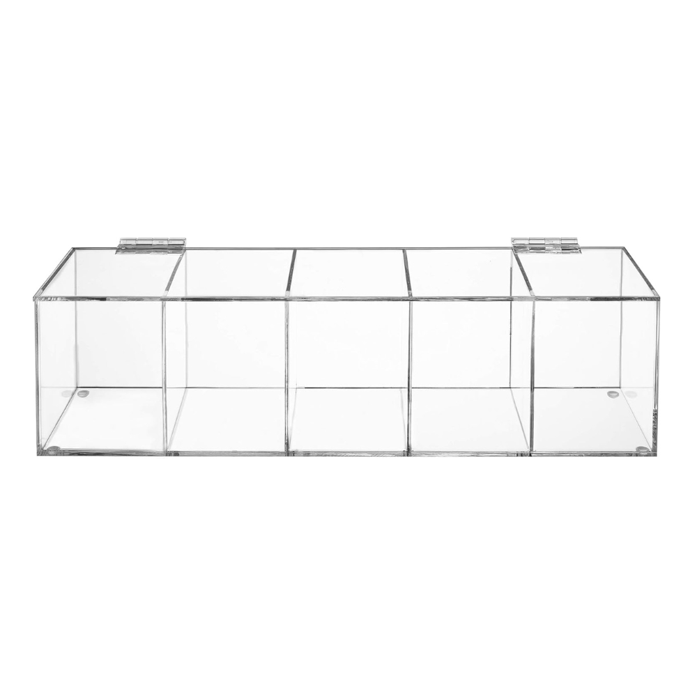 Clear Acrylic Tea Bag Organiser Box – 5 Compartment-2