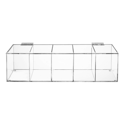 Clear Acrylic Tea Bag Organiser Box – 5 Compartment-2