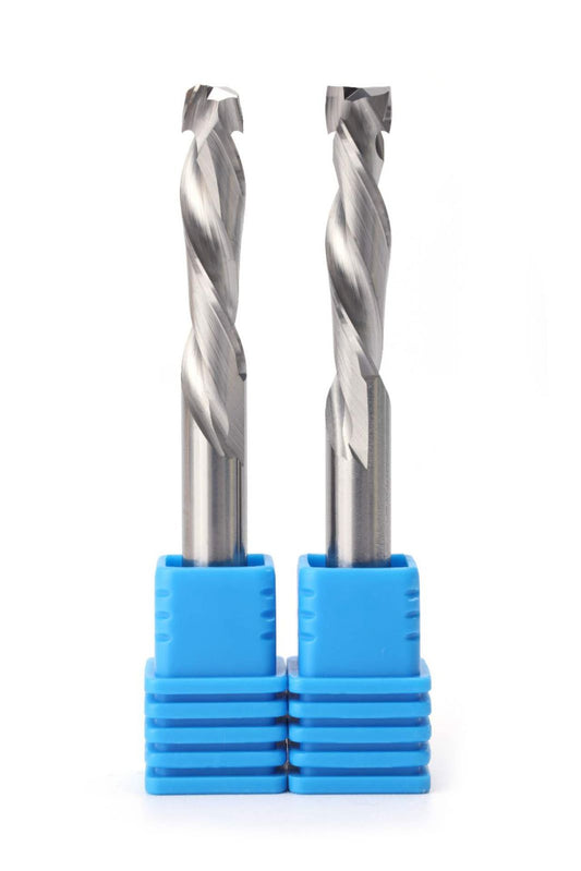 75mm 3-flute compression router bit for woodworking and CNC machines, designed for clean cuts, reduced tear-out, and smooth edge finishing