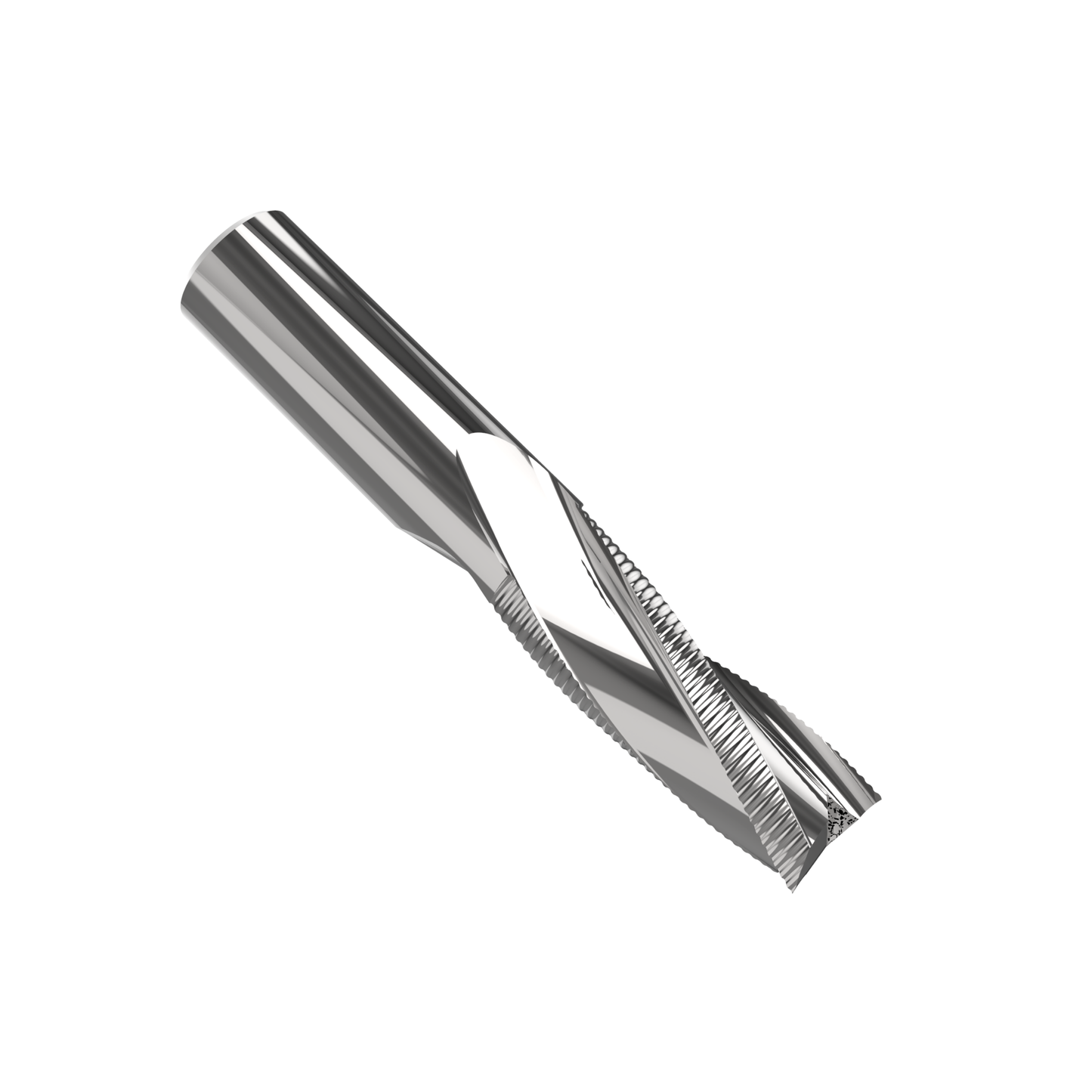 3-flute roughing spiral 25mm D x 75mm L2 for fast and efficient rough cutting of wood, MDF, and composite materials; durable CNC milling tool