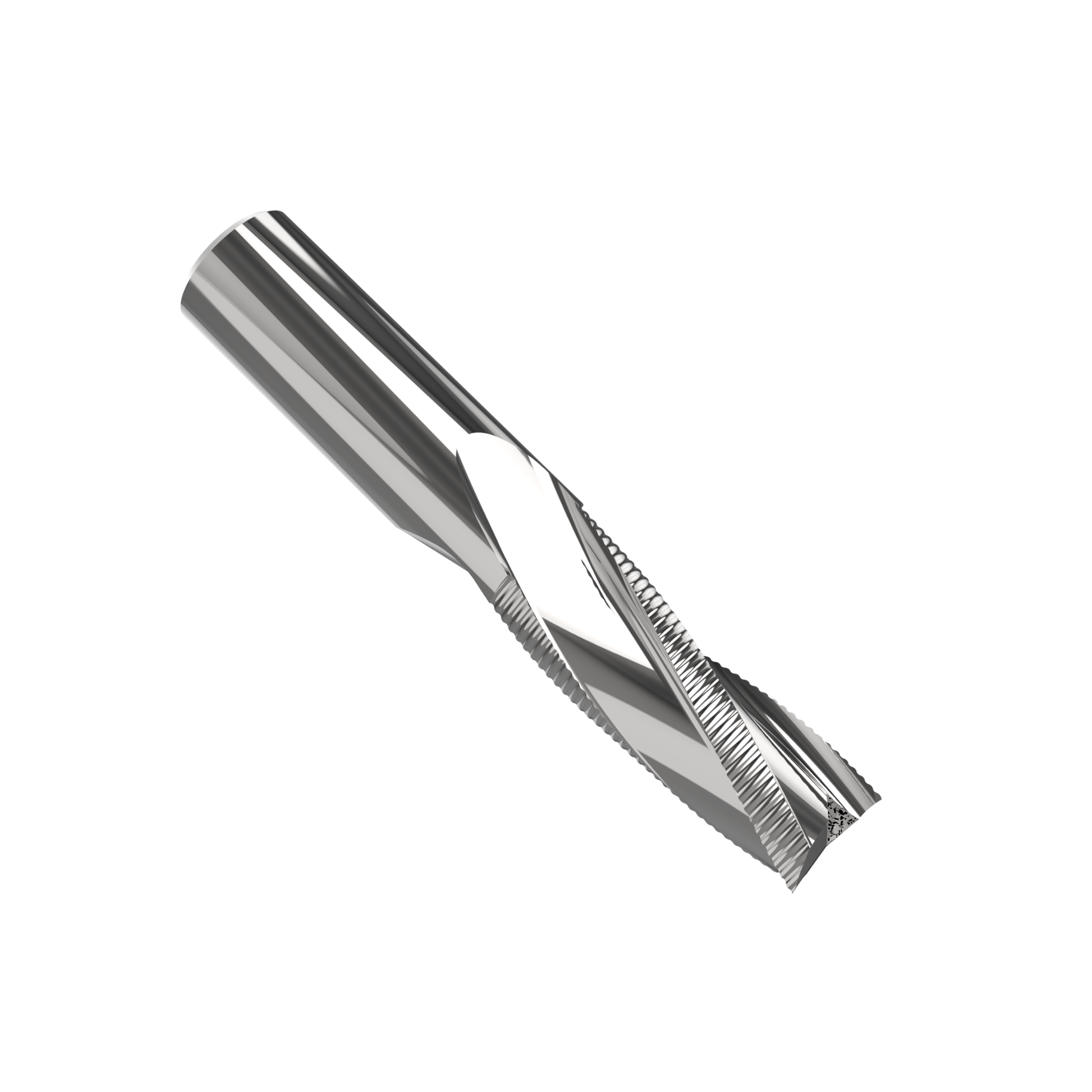 3-flute roughing spiral 25mm D x 75mm L2 for fast and efficient rough cutting of wood, MDF, and composite materials; durable CNC milling tool