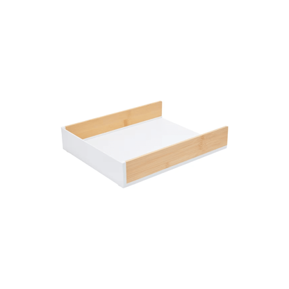 White Bamboo & Plastic Desk Tray for Organised Workspaces-3