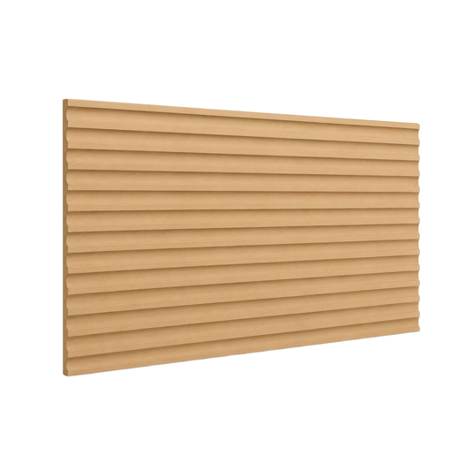 30mm fluted MDF panel for decorative wall panelling, feature walls, cabinetry and stylish interior design applications.