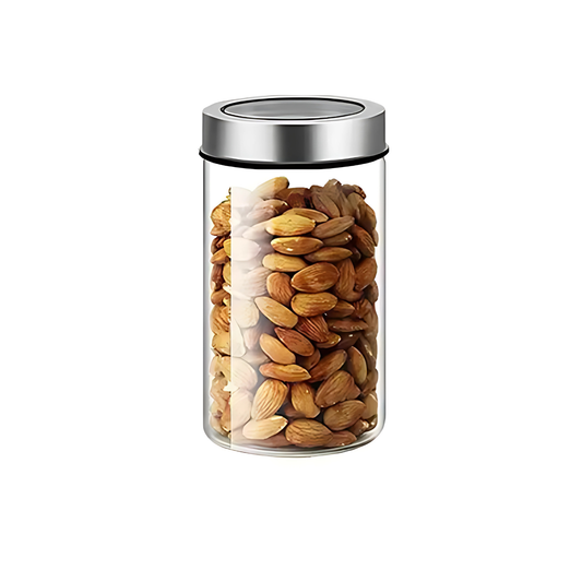Glass Storage Jar – 750ml with Clear Stainless Lid-0