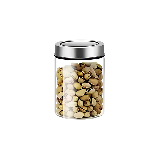 Glass Storage Jar – 550ml with Clear Stainless Lid-0