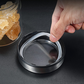 Glass Storage Jar – 400ml with Clear Stainless Lid