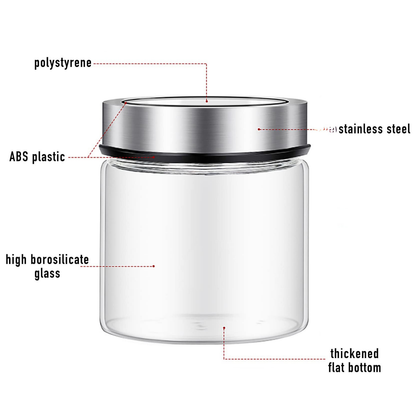 Glass Storage Jar – 550ml with Clear Stainless Lid-4