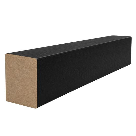 31mm x 31mm STECCAWOOD Black timber-look MDF batten designed for architectural interior wall features.