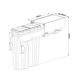 Pull-Out Kitchen Bin – 300mm Cabinet (32L)