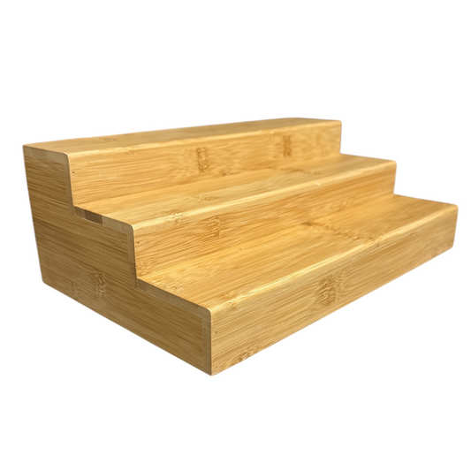 Large Bamboo Shelf – 3-Tier Organiser for Jars & More-0