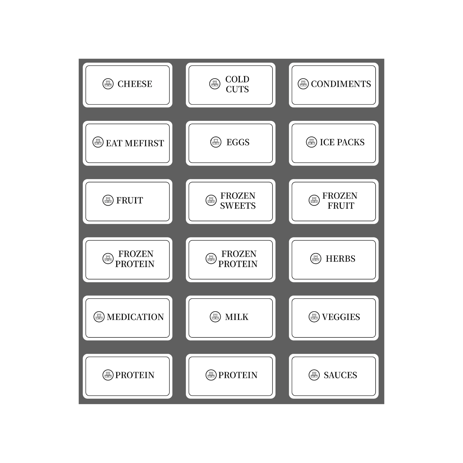 Fridge & Freezer Organisation Stickers – 36 Label Pack-0