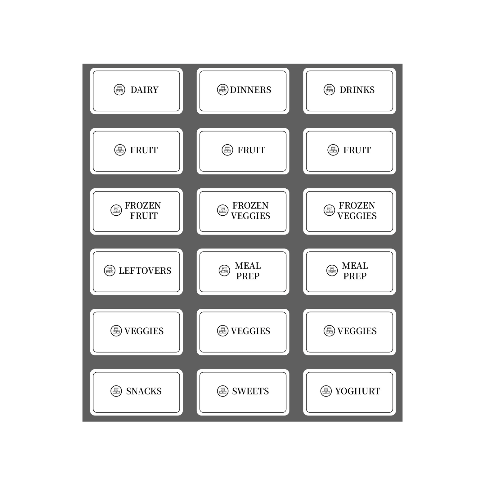 Fridge & Freezer Organisation Stickers – 36 Label Pack-2