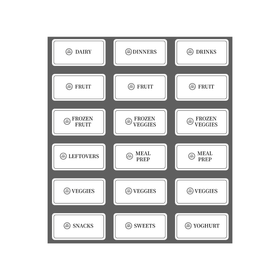 Fridge & Freezer Organisation Stickers – 36 Label Pack