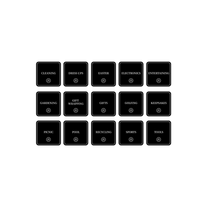 Garage Organisation Stickers – 32 Label Pack – Square-1