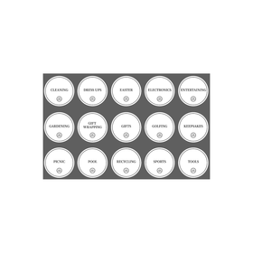 Garage Organisation Stickers – 32 Label Pack – Round