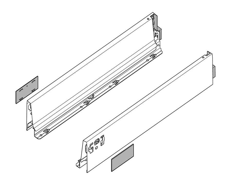 Blum TANDEMBOX antaro M Sides 270mm Silk White 378M2702SA