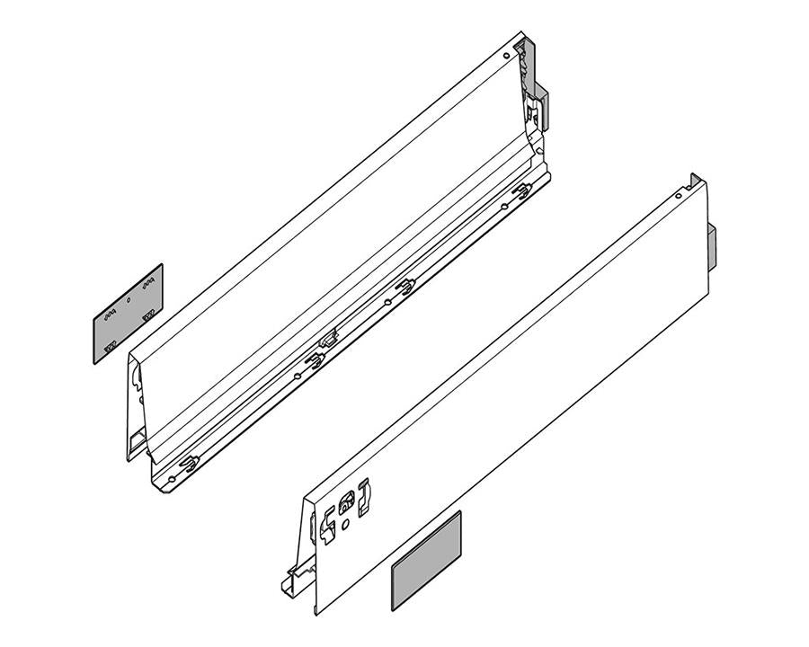 Blum TANDEMBOX Antaro N Sides. Size: 400mm Silk White. 378N4002SA