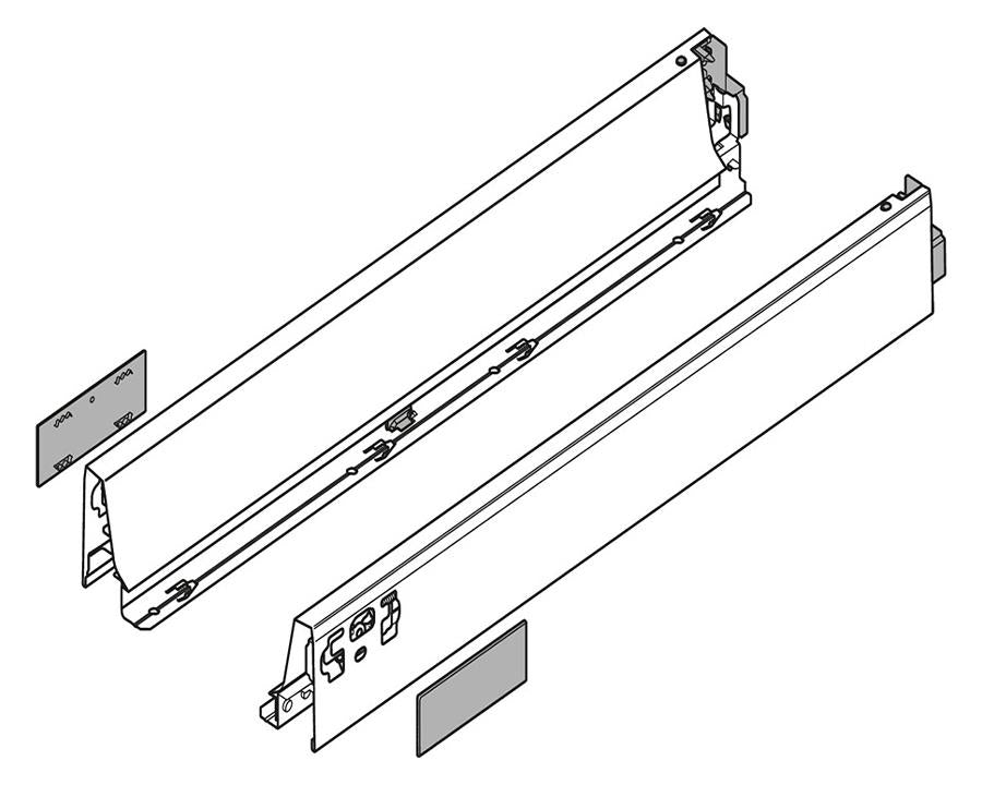 Blum TANDEMBOX antaro N Sides. Size: 500mm Silk White. 378N5002SA