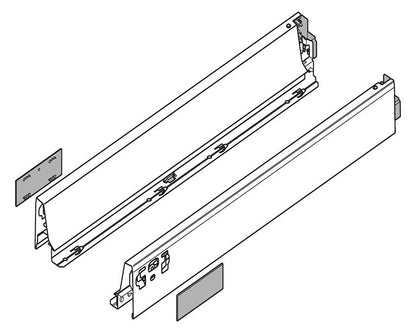 Blum TANDEMBOX antaro N Sides. Size: 550mm Silk White. 378N5502SA