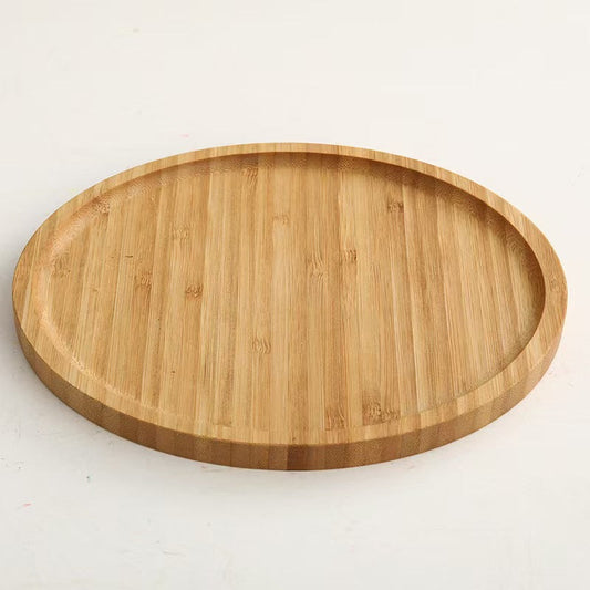 Bamboo Wooden Round Serving Tray-0