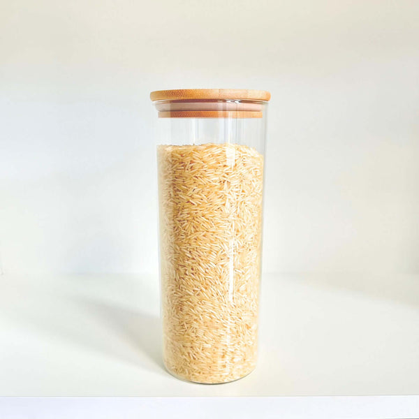 1750ml Glass Storage Jar with Bamboo Lid-0