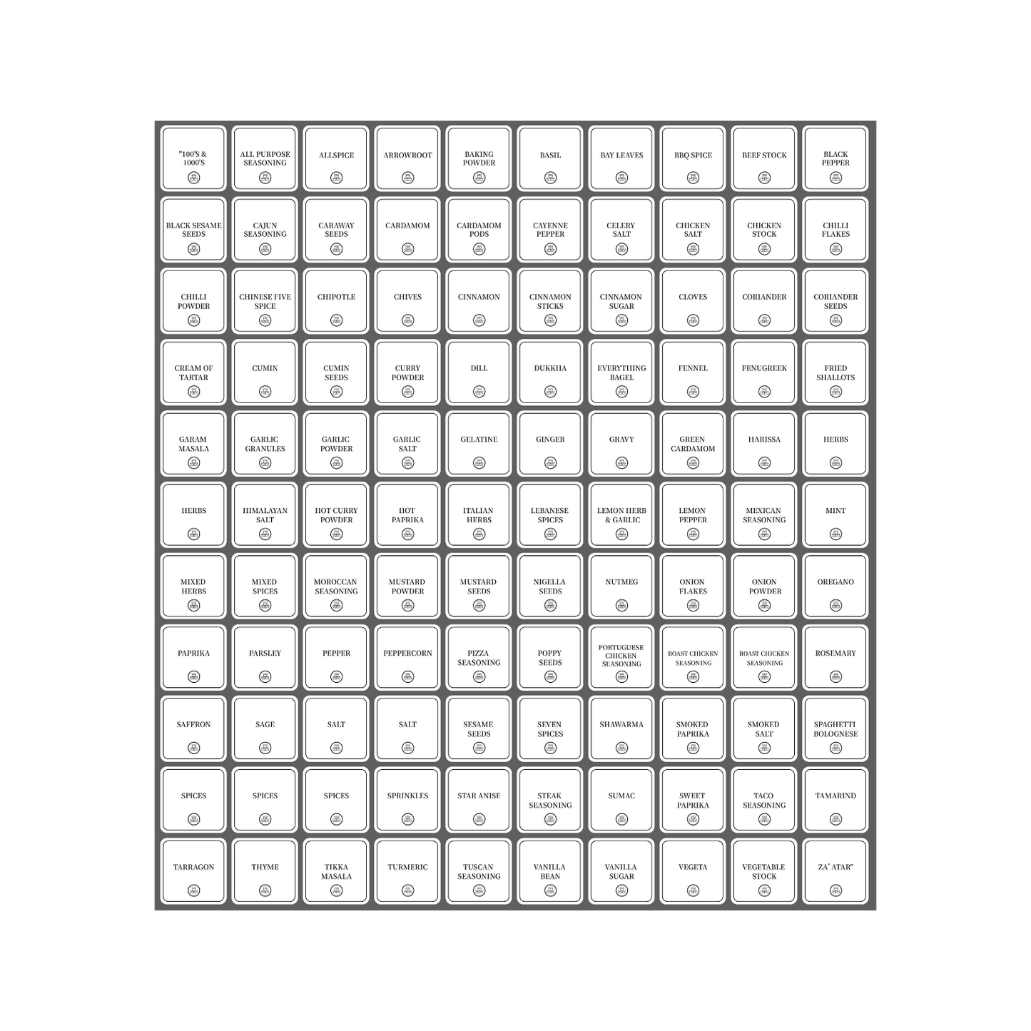 Square Herb & Spice Labels – Pack of 110-1