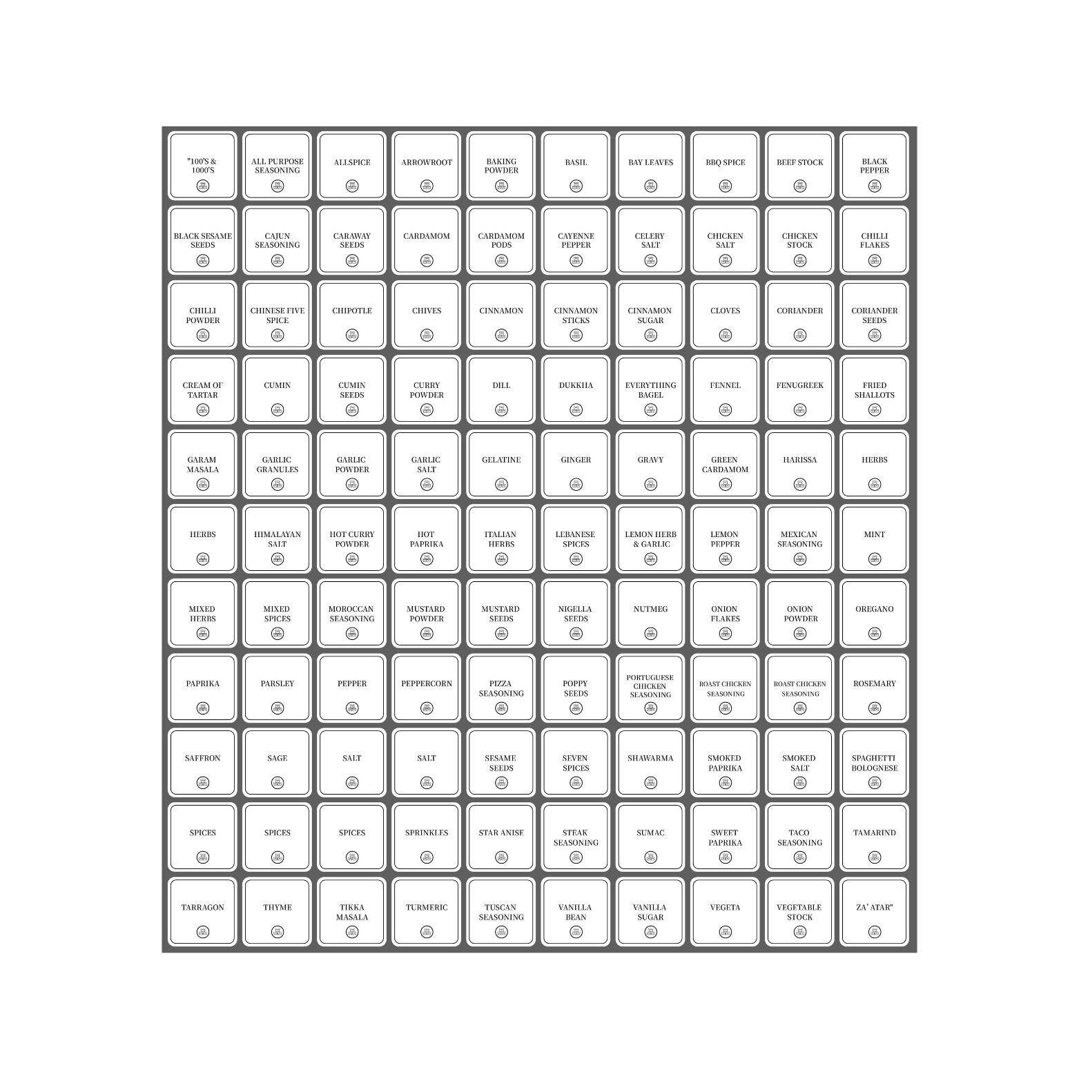 Square Herb & Spice Labels – Pack of 110-1