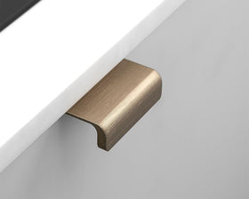 Furnipart Artisan Handle. Finish: Brushed Brass. Length: 40mm by Wilson & Bradley