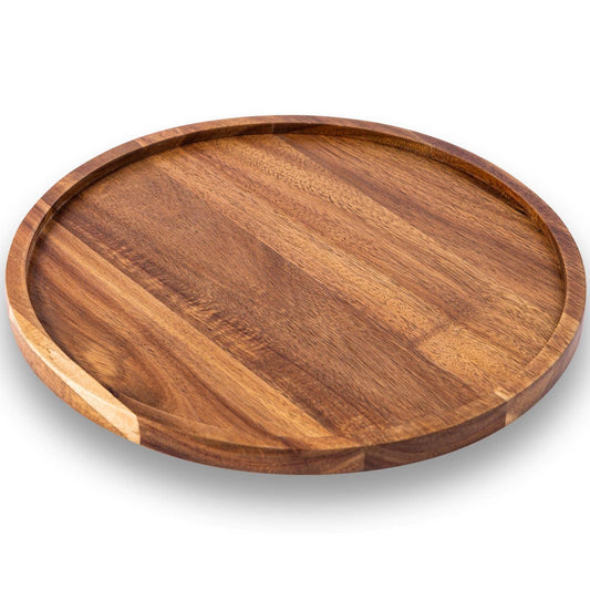 Acacia Wood Round Serving Tray-0
